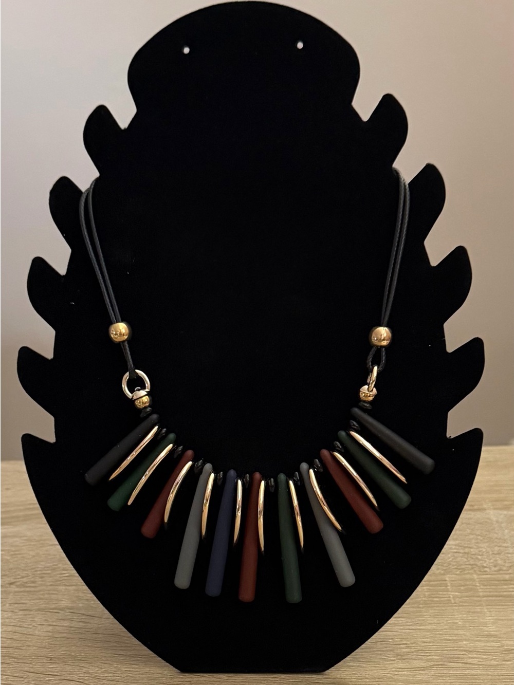 Multicolor Geometric Statement Necklace New